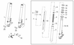 OEM Frame Parts Diagrams - Front Fork