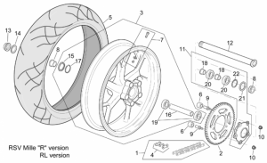 Frame - Rear Wheel Rsv Mille "R" Version