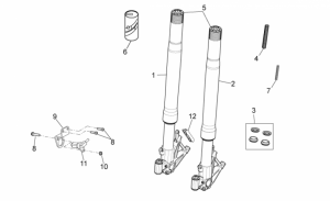 OEM Frame Parts Diagrams - Front Fork