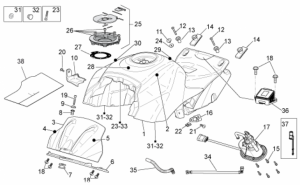 OEM Frame Parts Diagrams - Fuel Tank