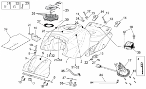 OEM Frame Parts Diagrams - Fuel Tank