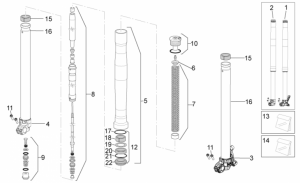 OEM Frame Parts Schematics - Front Fork