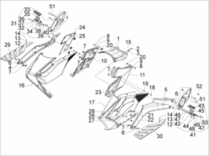 Frame - Plastic Parts - Coachwork - Central Cover - Footrests