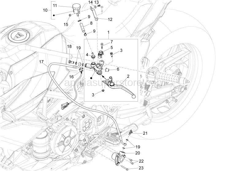 Clutch command cylinder