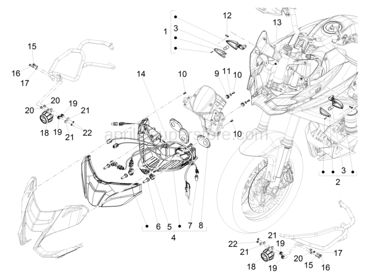 Headlight wiring w/harness