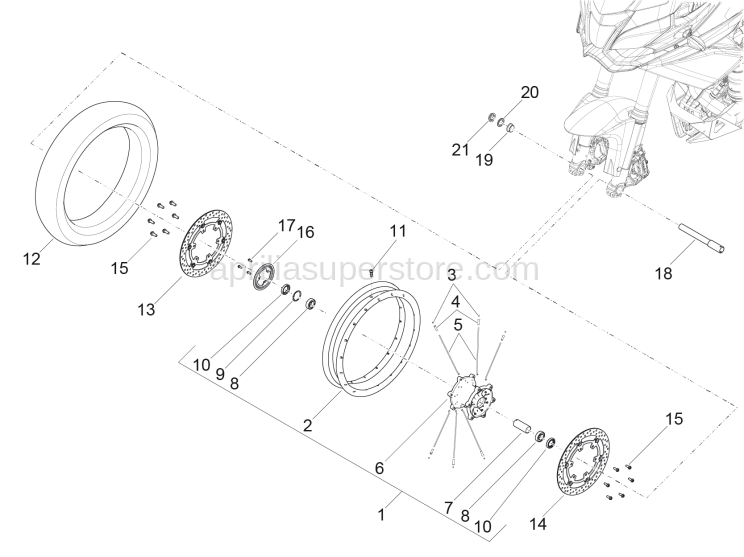 Front wheel 3.00x19"