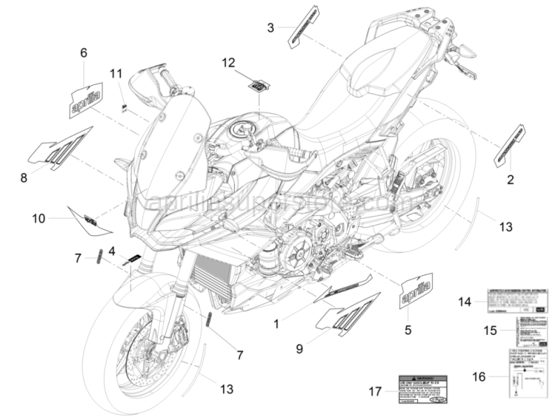 LH side panel decal "APRILIA"