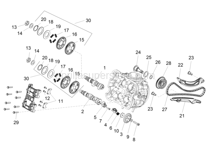 Camshaft dual gear