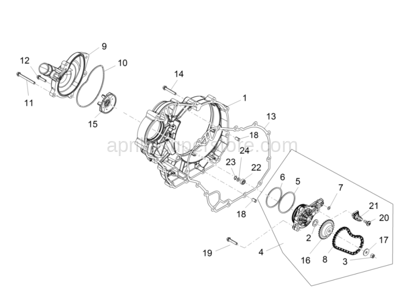 OEM Aprilia Clutch Housing Gasket, LATE BUILD