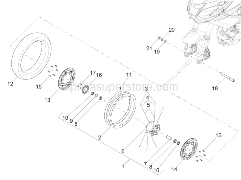 Front wheel 3.00x19"