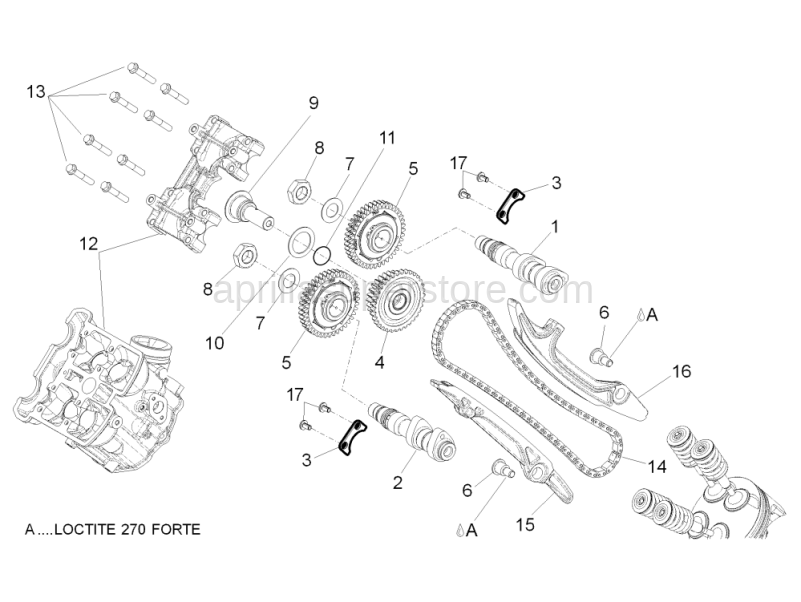 Front exhaust camshaft