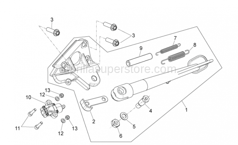 Central stand fixing screw