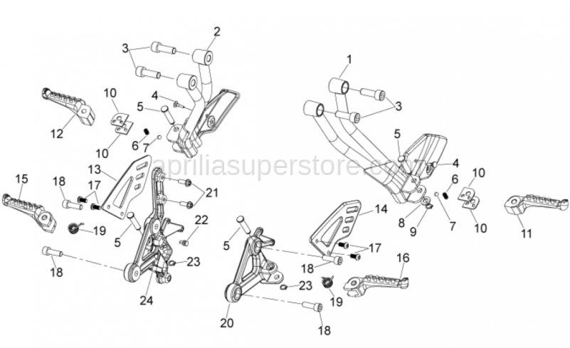 LH front footrest bracket