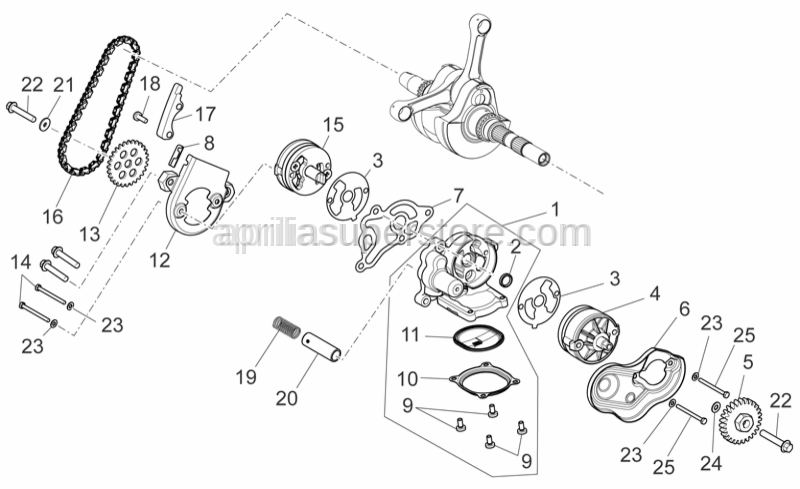 Aprilia - COMPLETE SUPP.OF OIL PUMP