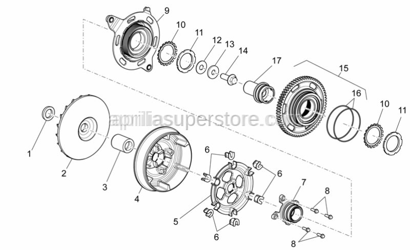 Aprilia - MOVABLE DRIVER HALF-PULLEY WITH I.P.