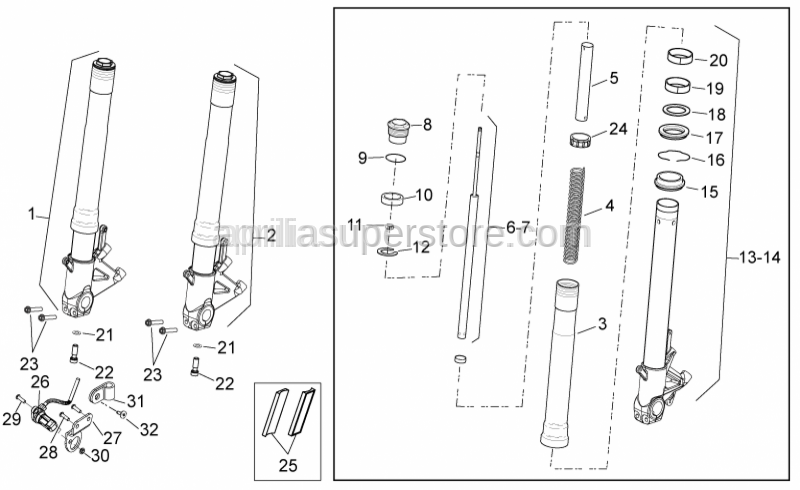 Aprilia - LEFT STEM