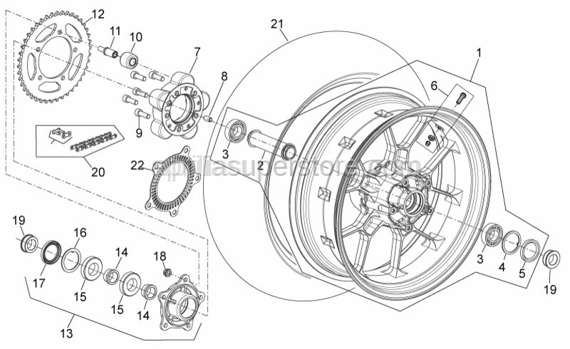 Aprilia - Crown holder cpl.