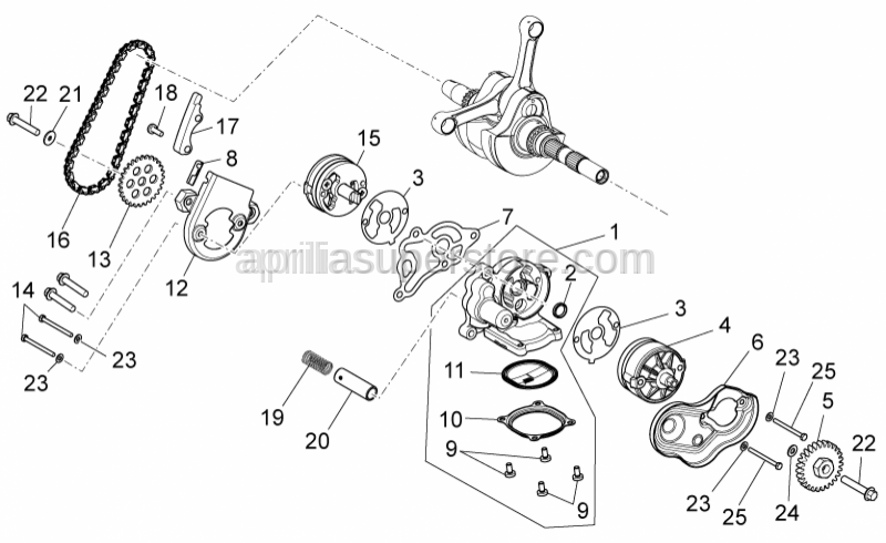 Aprilia - Oil pump support