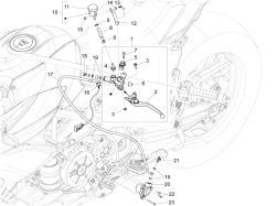 Rear brake pump union