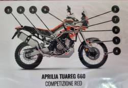 RUBBERDUST DESIGN STUDIO TUAREG 660 GRAPHIC KIT / DECAL KIT - COMPETITION RED - Image 2