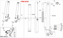 Frame - Front Fork Iii - Aprilia - Hub+LH fork leg