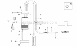 Frame - Fuel Vapour Recover System - Aprilia - Hose clamp