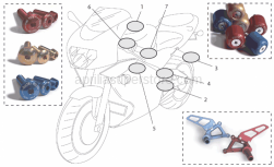 Accessories - Acc. - Cyclistic Components Ii - Aprilia - Adj.Foot rests, pair Ergal-Red