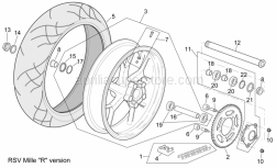 Frame - Rear Wheel Rsv Mille "R" Version - Aprilia - Spring drive spacer