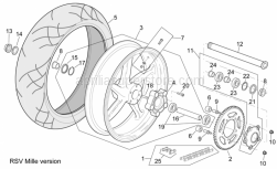 Frame - Rear Wheel Rsv Mille Version - Aprilia - Chain ring Z=42