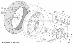 Frame - Rear Wheel Rsv Mille "R" Version - Aprilia - Rear wheel spindle