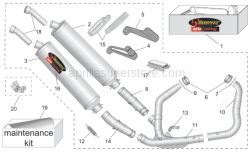 Accessories - Acc. - Performance Parts Ii - Aprilia - RH exhaust pipe Inox
