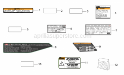 Frame - Plate Set And Decal - Aprilia - Battery decal