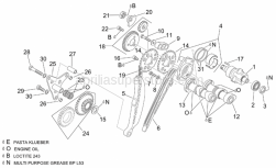 Engine - Rear Cylinder Timing System - Aprilia - Camshaft chain