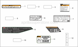 Frame - Plate Set And Decal - Aprilia - Battery decal
