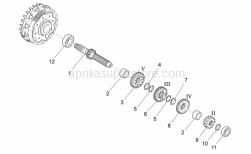 Engine - Primary Gear Shaft - Aprilia - Gear 2a su prim.Z=13
