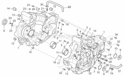 OEM Engine Parts Schematics - Crankcase I - Aprilia - Screw w/ flange M6x12