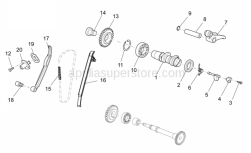 OEM Engine Parts Schematics - Rear Cylinder Timing System - Aprilia - Camshaft chain
