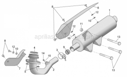 Frame - Exhaust Unit - Aprilia - Exhaust pipe