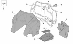 Frame - Central Body - Glove Comp. - Aprilia - Top box weatherseal