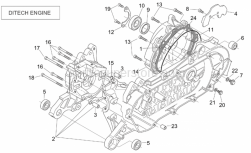 Engine - Crank-Case (Ditech) - Aprilia - Screw w/ flange