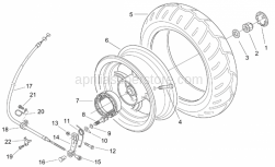 Frame - Rear Wheel - Drum Brake - Aprilia - Tubeless tyre valve