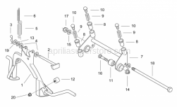Frame - Central Stand - Connecting Rod - Aprilia - Internal lateral stand spring