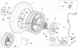 Frame - Rear Wheel - Disc Brake - Aprilia - Nut M10x8,3