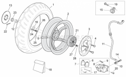 Frame - Rear Wheel - Disc Brake - Aprilia - Pin+Brake spring