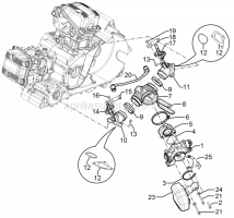 Engine - Throttle Body - Injector - Union Pipe - Aprilia - Hose clamp