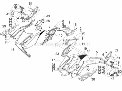 Frame - Plastic Parts - Coachwork - Central Cover - Footrests - Aprilia - Spring plate