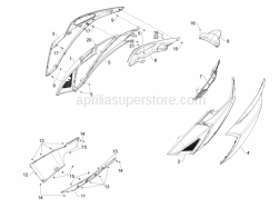 Frame - Plastic Parts - Coachwork - Side Cover - Spoiler - Aprilia - Spring plate