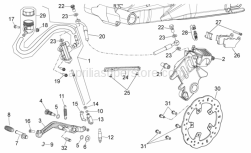 28 - Rear Brake System - Aprilia - Screw w/ flange