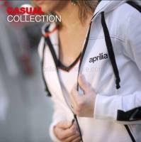 Aprilia - Collection 2012 Ladies  Full Zipper Hooded Sweatshirt White Size -XS -S -M -L -XL - Image 2