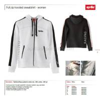 Aprilia - Collection 2012 Ladies  Full Zipper Hooded Sweatshirt White Size -XS -S -M -L -XL - Image 1